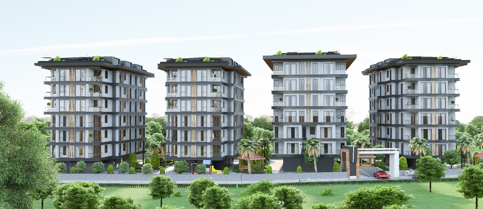 kentsel dönüşüm konutları 4 bloklu site